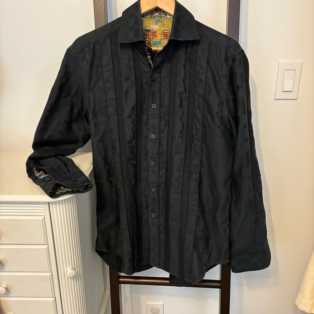 Robert Graham Black Men's Casual Button-Down Shirt